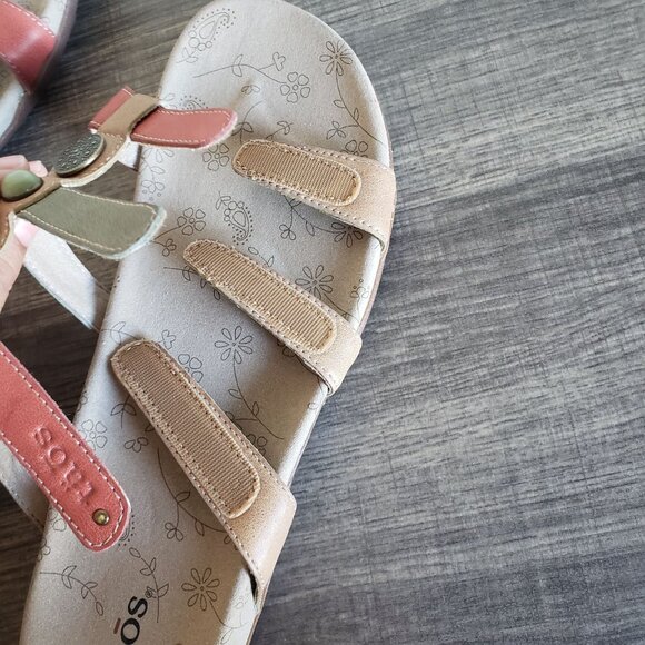 Taos Prize 4 Strappy Leather Medallion Sandals Multi Women's 10 Adjustable Boho - Picture 8 of 12